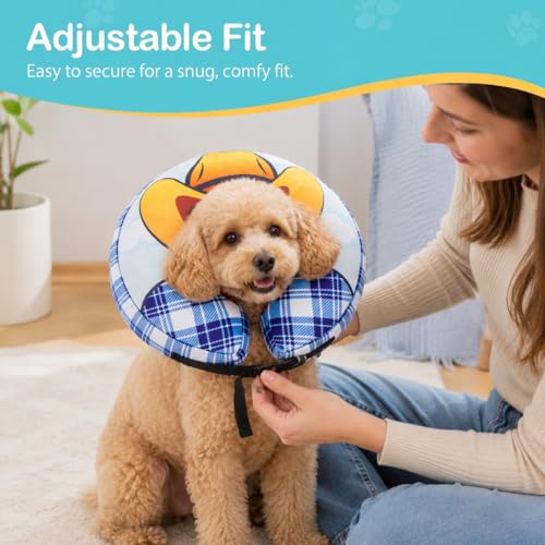 Inflatable Cowboy Dog Cone Collar (M(Neck 9.5"-11.8"))