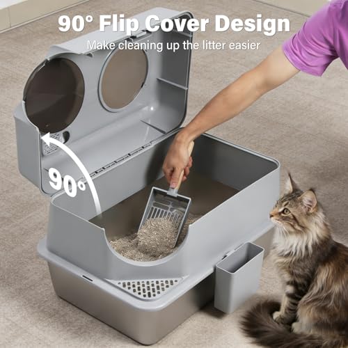 Stainless Steel Litter Box with Lid (X-Large (Enclosed))