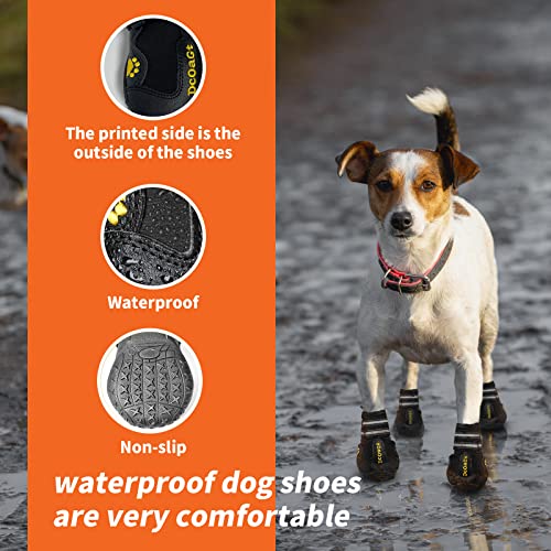 Dog Shoes Small Size Dogs (Black / Size 2:for paw width 1.8-2.0 inches (Pack of 4))