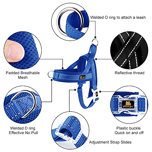 No Pull Dog Harness for Puppy Small Dogs (XXS: chest 11.8"-15" / Navy Blue)