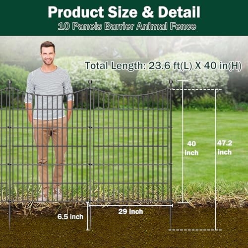 No Dig Dog Fence Outdoor for Yard with Gate (40 in(H) X 23.6 ft(L))