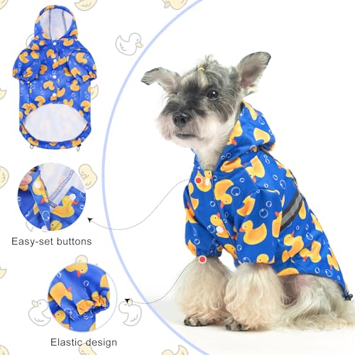 Dog Raincoats for Large Dogs (Duck Blue / L(Back 18.1", Chest 25.5", Neck 18"))