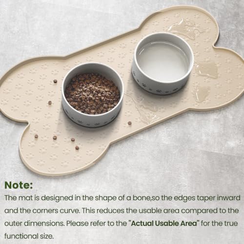 Dog Food Mat Anti (25.6" x 13"-2PCS / Beige)