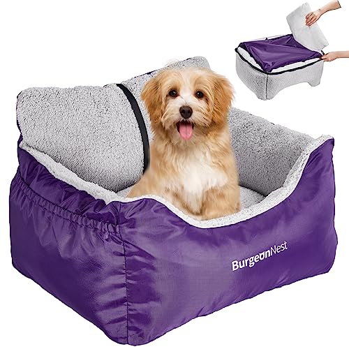 Dog Car Seat for Small Dogs & Cats Under 25 lbs (Purple / Small)
