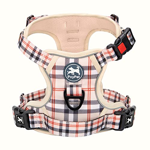 Plaid Dog Harness Medium (Medium / Checkered Beige)