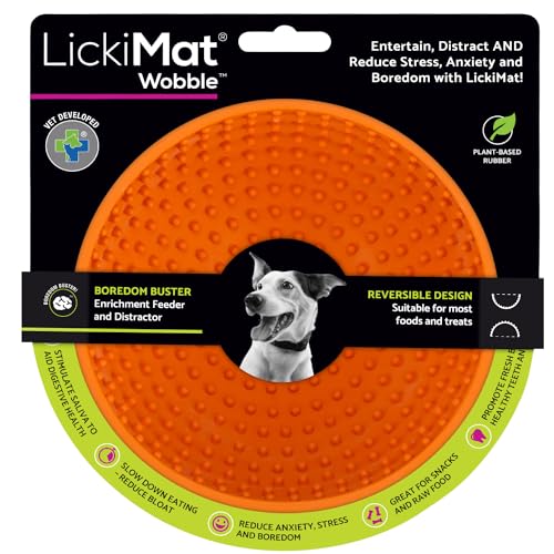 Wobble Dog Slow Feeder Bowl Lick Mat (Orange)