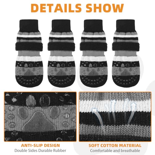Anti Slip Dog Socks to Prevent Licking Paws and Slipping (black / X-Large)