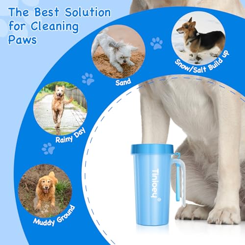 Paw Cleaner with Handle for Large Dogs and Pets (Large with Handle / Blue)