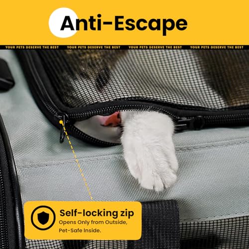 Soft Sided Cat Carrier for Small (17.0"L x 11.0"W x 11.0"H / Grey)