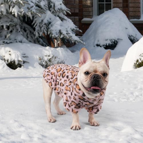Leopard Print Dog Sweater (Pink / Large)