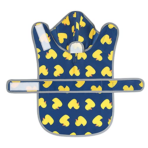 Dog Raincoat Waterproof Dog Rain Jacket with Hood (Navy Blue Duck / X-Large)