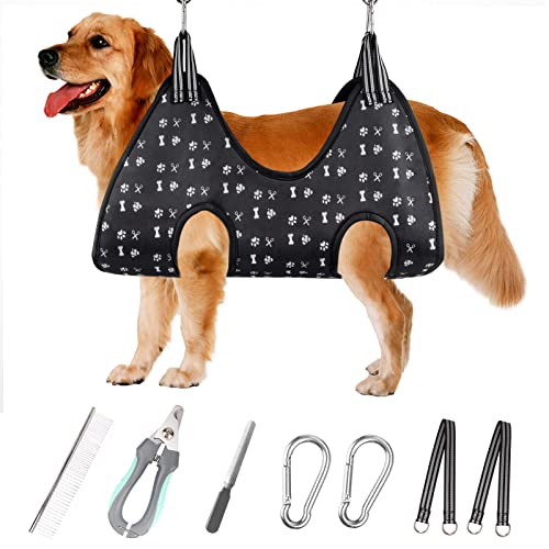 Pet Grooming Hammock Harness with Nail Clippers (XL)