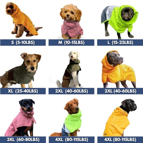 Dog Raincoat Waterproof Rain Jacket w (Neon White Navy Blue / 3XL)