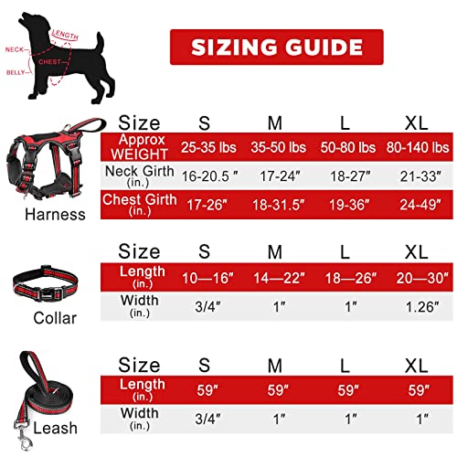 Pet Harness Collar and Leash Set (Large / Red)