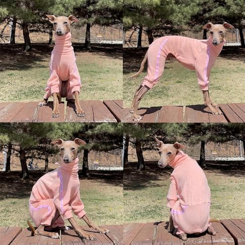 D Doggy Star Italian Greyhound Clothes Stretchy Towel Sports Onesie Outfit Whippet for Dog Coat (3XL / Towel Apricot)