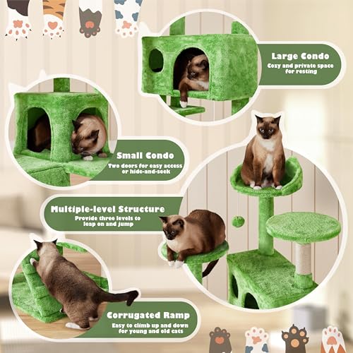 54in Cat Tree Tower (Green / 54in)