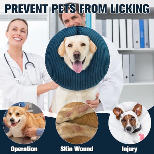 Inflatable Dog Cone Collar (Navy Blue / M(Neck: 13"-16" | Diameter: 16.5"))
