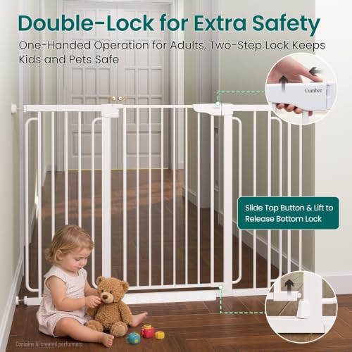 36" Extra Tall Baby Gate (White / 30.4"-56.8" W x 36" H)