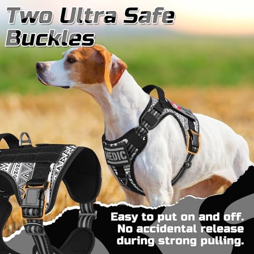 Tactical Dog Harness for X (B&W Geometric / X-Large)