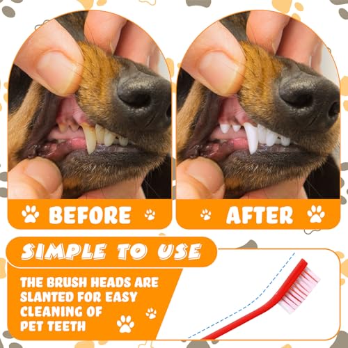 150 Pcs Dog Toothbrush Dual Headed Dental Brushes Puppy Tooth Brushing Kit Long Handle Toothbrush for Large and Small Dogs Cats Most Pets Teeth Cleaning Oral Care Supplies (Bright Color)