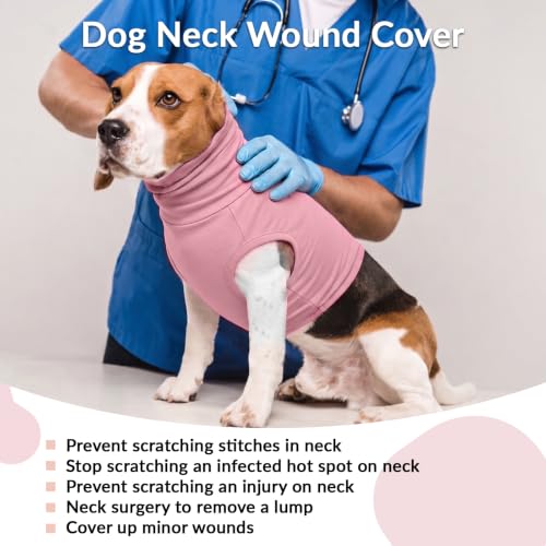 Dog Neck Wound Cover (CherryPink / 2XL(Chest: 31.1"))