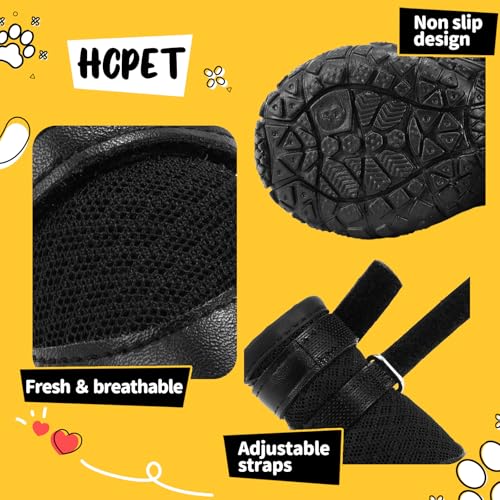 Dog Shoes for Small Dogs (Black / #1 (Width 1.10 inch) for 2.2-6.6 lbs)
