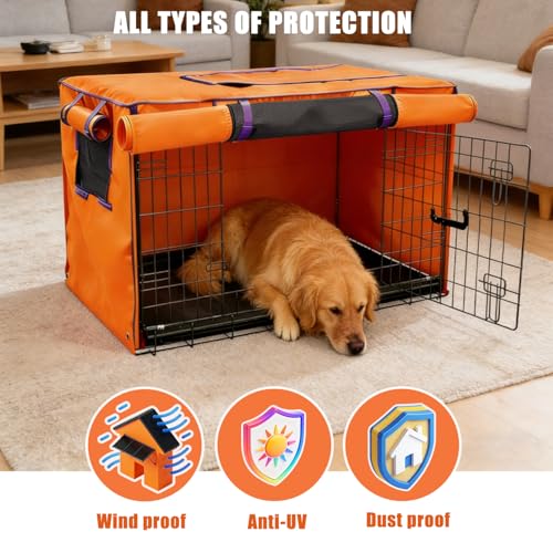 42 Inch Orange Dog Crate Cover (42.0"L x 28.0"W x 30.0"H / Orange)
