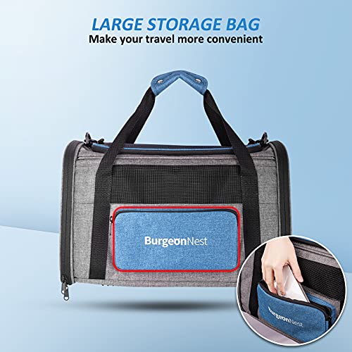 Cat Carrier for Cats up to 20 Lbs (Blue / 17.7"L x 12.0"W x 12.5"H)