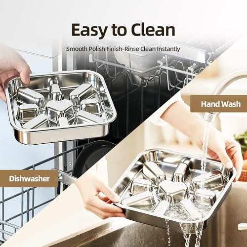 2 Packs Stainless Steel Slow Feeder Dog Bowls Medium & Large Breed 3 Cups (Sliver)
