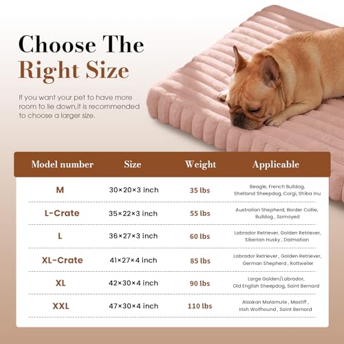 Extra Large Orthopedic Dog Crate Bed with Waterproof Lining (XL-Crate(41"*27"*4") / Pink)