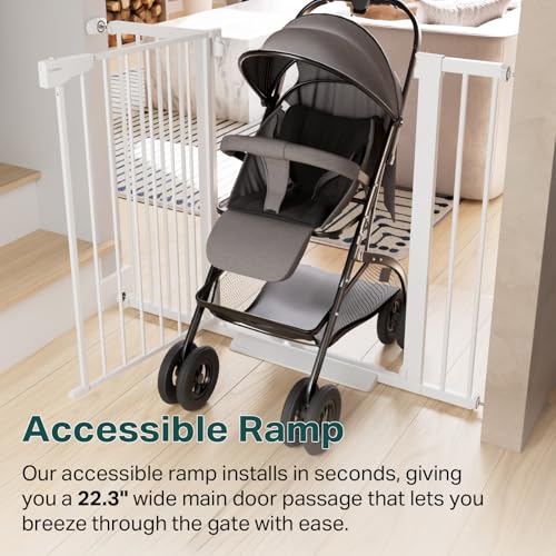 36 in Extra Tall Baby Gate for Doorways (White / 30-40.6"W x 36"H)