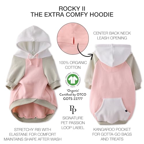 Rocky II Dog Hoodie (Pink Color Block / Large (40-60 lbs))