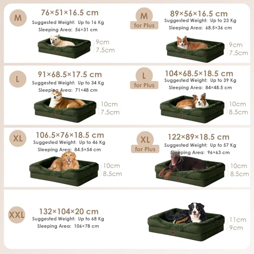 Orthopedic Dog Bed for Medium Dog (Dark green / 30x20x6.5)