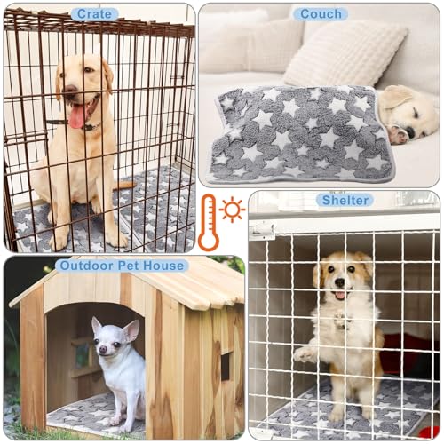 2 Pcs Large Self Warming Cat Pad Self Heating Cat Mat Bed Dog Crate Pet Blankets Thermal Heated Bed Mat for Outdoor Indoor Newborn Kittens Puppies Dog (29 x 20)