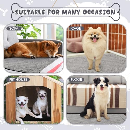 3 Pack Self Warming Dog Bed for Large Dog 27x35 Inch Mat Self Heating Cat Reflects Body Heat Extra Warm Thermal Pet Pad Washable Cat Bed for Outdoor Indoor Large Kittens Puppy (Black/Gray / 27x35 Inch)