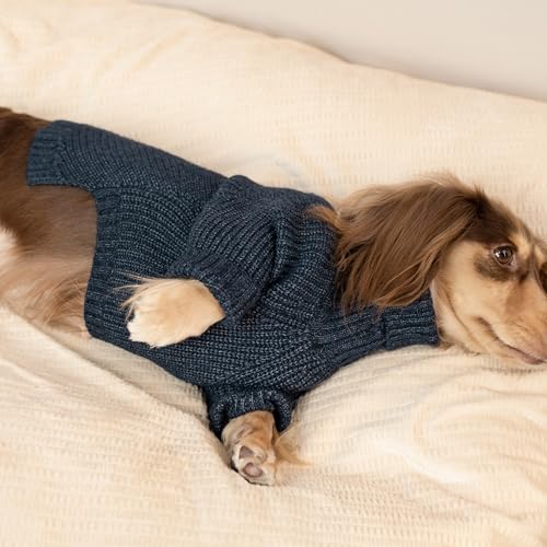 Turtleneck Knit Dog Sweater (XX-Large / Navy Blue)