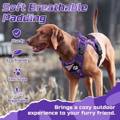 Tactical Dog Harness for Large (Purple Camo / Large)