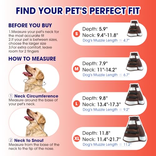 Soft Dog Recovery Cone Collar (Brown / M(Neck Girth:11-14.2in))