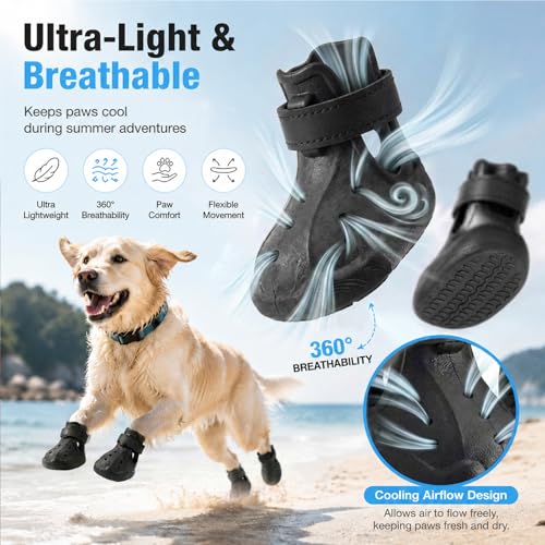 EVA Dog Shoes for Hot Pavement (Black / 2.1''x2.7"(W*L) for 50-65 lbs)