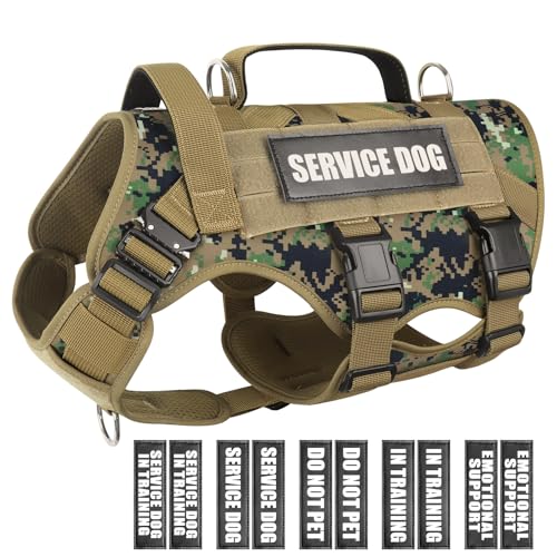 Service Dog Vest Harness for Large Dog (X-Large / Camo Forest)