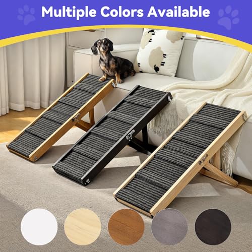 2026 Upgraded Small Dog Ramp for Couch Foldable (A-wood Color / 80×30cm-for couch)