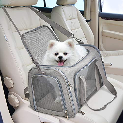 Large Cat Carriers Dog Carrier Pet Carrier for Cats Dogs Puppies up to 25Lbs (20.0"L x 13.0"W x 13.0"H / Grey)