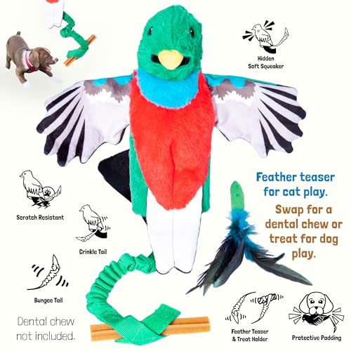 Pupr Pals Dog Wrestling Toy Puppet with Tough Padding for Safe Interactive Play (Large / Quetzal)