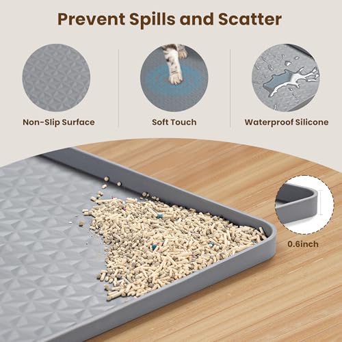 Dog Pee Pad Holder & Cat Litter Mat (Gray / 51'' × 25.6'')