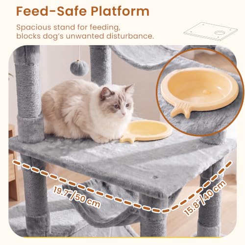 Tall Cat Tree 78 (Light Gray / 70 inch)