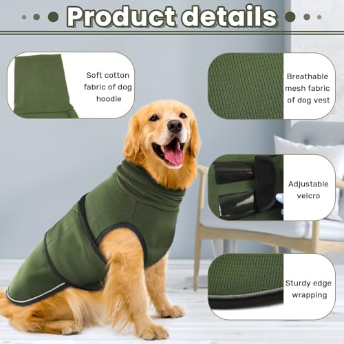 Dog Anxiety Vest with Hoodie (X-Large / Army Green)