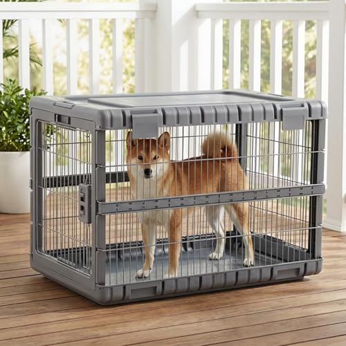 36" L Collapsible Dog Crate for Dogs (Gunmetal / 36.42 x 24.2 x 26 in)