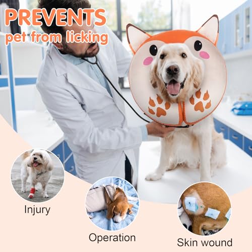 Dog Cone Collar Alternative After Surgery (Fox / XL(Neck:18"-21"))