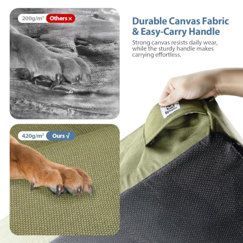 Orthopedic Dog Beds for Extra Large Dogs (XX-Large / Canvas-Green)