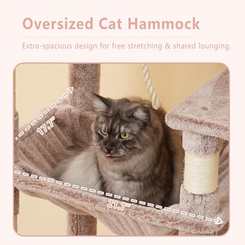 64.2" Heavy Duty Cat Tree for Large Cats with Wide Base HCT027MU (64.2 inch / Muchroom)